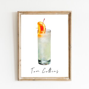 Tom Collins Cocktail Print, Digital Print, Instant Download