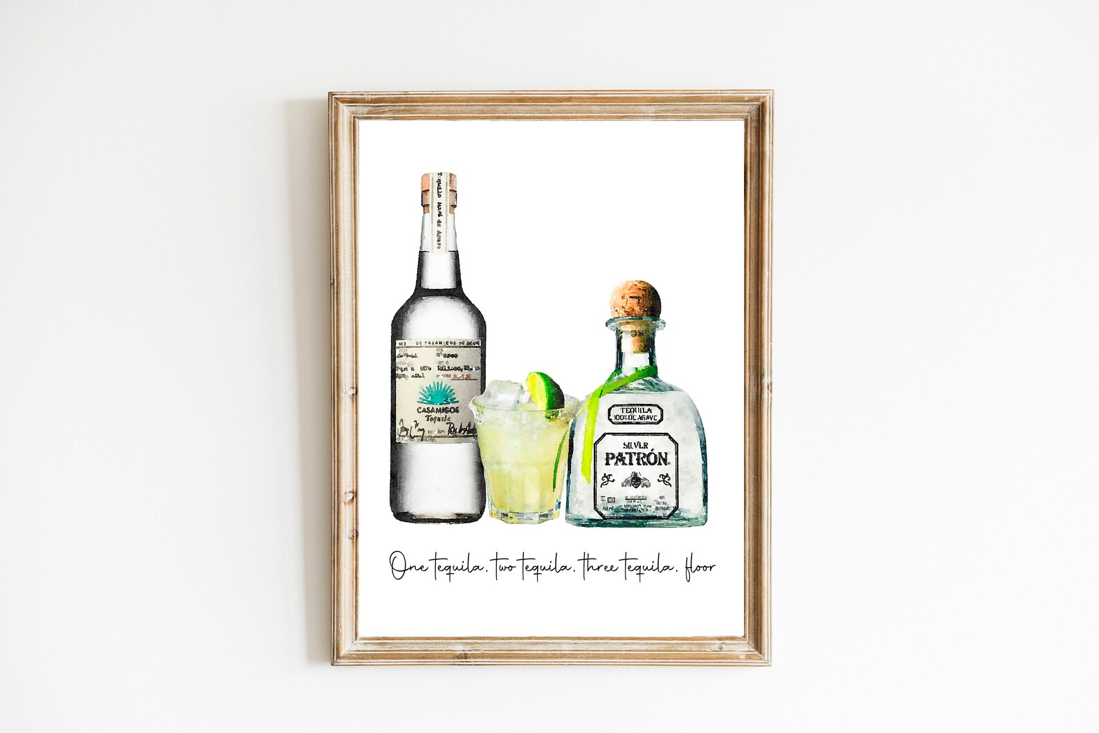 Tequila Watercolor Print Bar Cart Print PRINTABLE Etsy