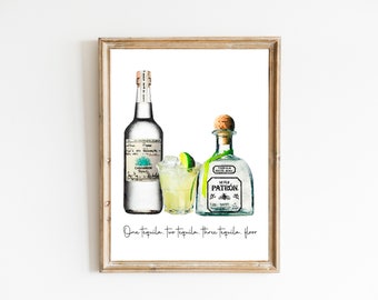 Tequila Watercolor Print, Digital Print, Instant Download