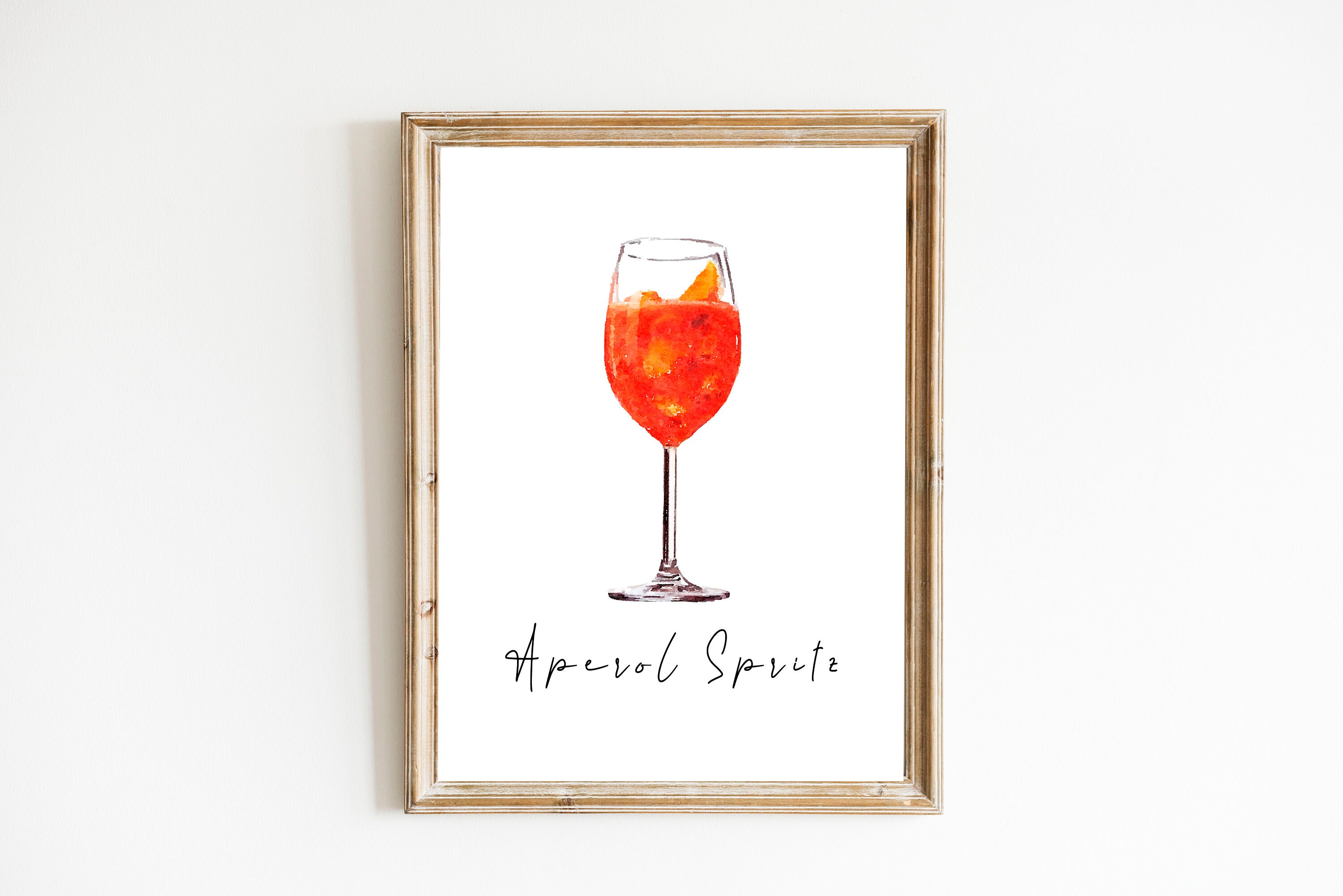 Aperol Spritz Cocktail Print Bar Cart Print Etsy