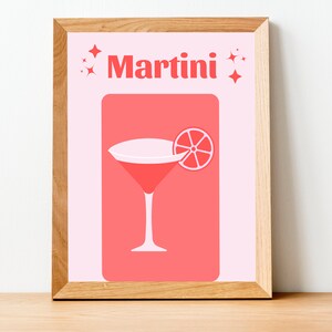 Martini Pop Art Print, Impression de panier de bar, IMPRIMABLE, Impression numérique, Impression cocktail