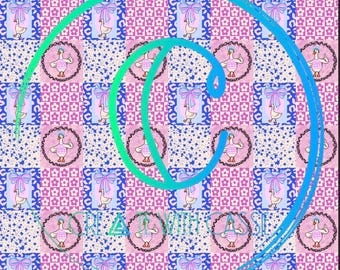 Quilted Goose seamless pattern digital file