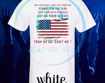 American Apparel T-shirt: "Ja, det gör vi, eller hur?" Flaggtryck