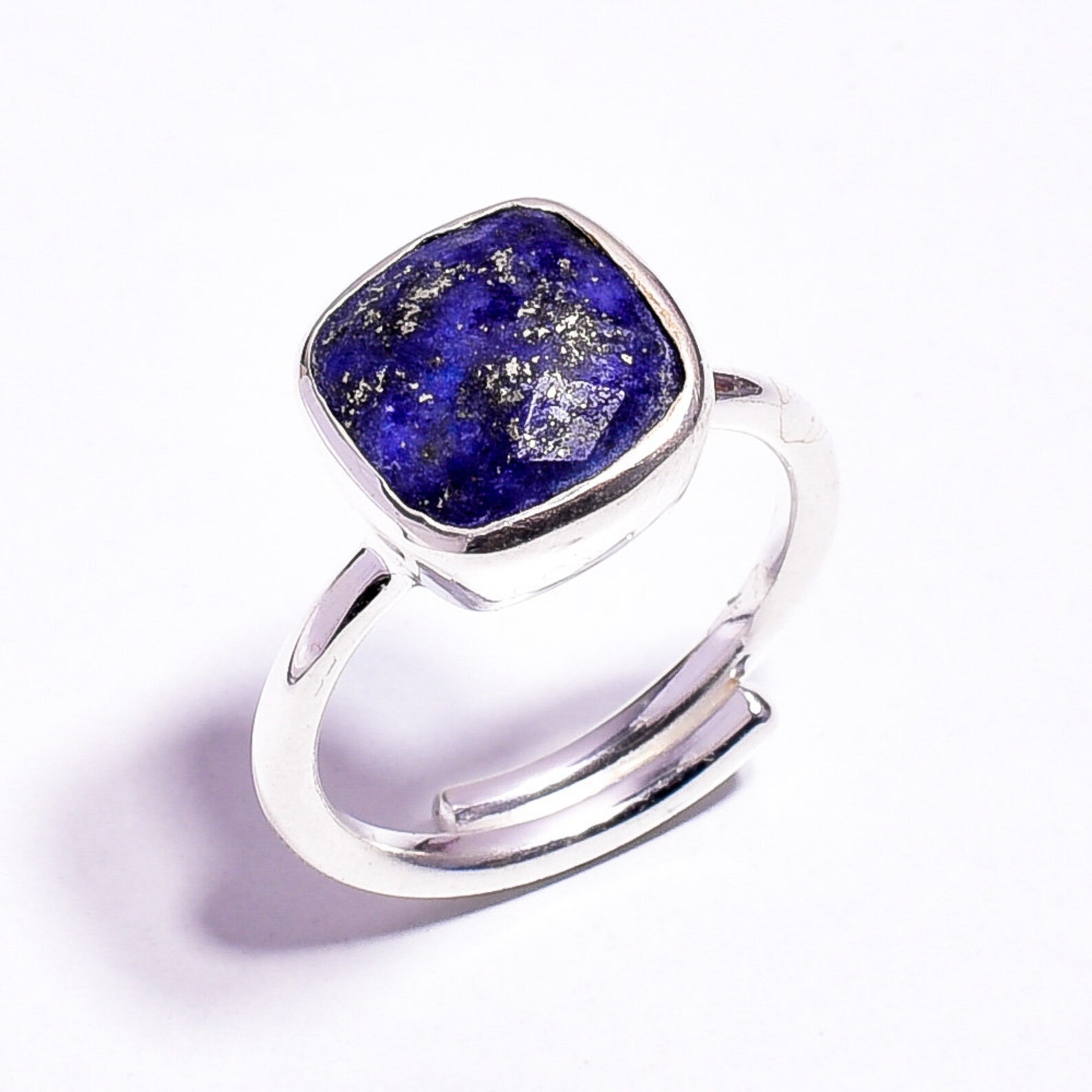 Natural Lapis Lazuli Ring/Gemstone Ring/Adjustable Ring/Fine Etsy