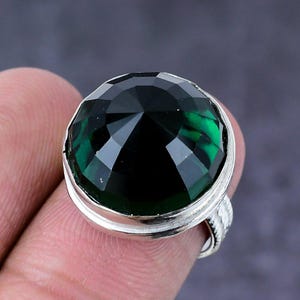 Chrome Diopside Ring, 925 Sterling Silver Gemstone Ring, Round Cut Chrome Diopside Ring, Personalized Gift, Green Stone Ring, Gift For Women