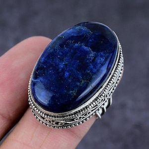 Blue Sodalite Ring, 925 Sterling Silver Gemstone Ring, Oval Shape Sodalite Handmade Jewelry, Engagement Ring Foe Her-Him, Sodalite Jewelry