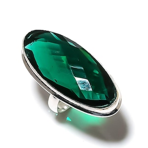Green Tourmaline Ring, Oval Cut Tourmaline Gemstone Ring, Engagement Ring For Men-Women, Unisex Ring, Anniversary Gift, Tourmaline Jewelry