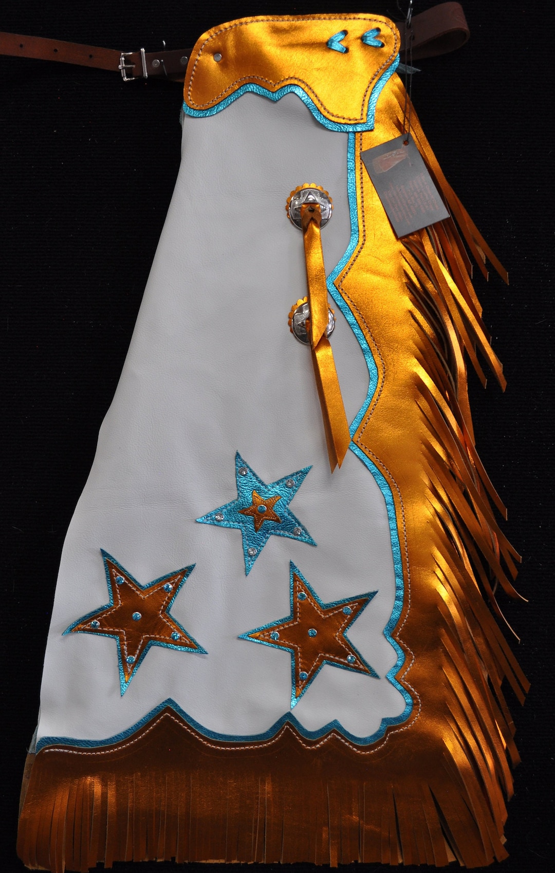 Custom Made Kid's Bronc Riders Chaps/ New/ Custom Leather/ Metallic ...