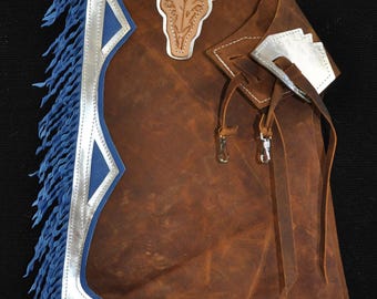 Chaps En Cuir Sur Mesure R Bar K Pour Fusil De Chasse – Neuf, Fabriqué Aux USA