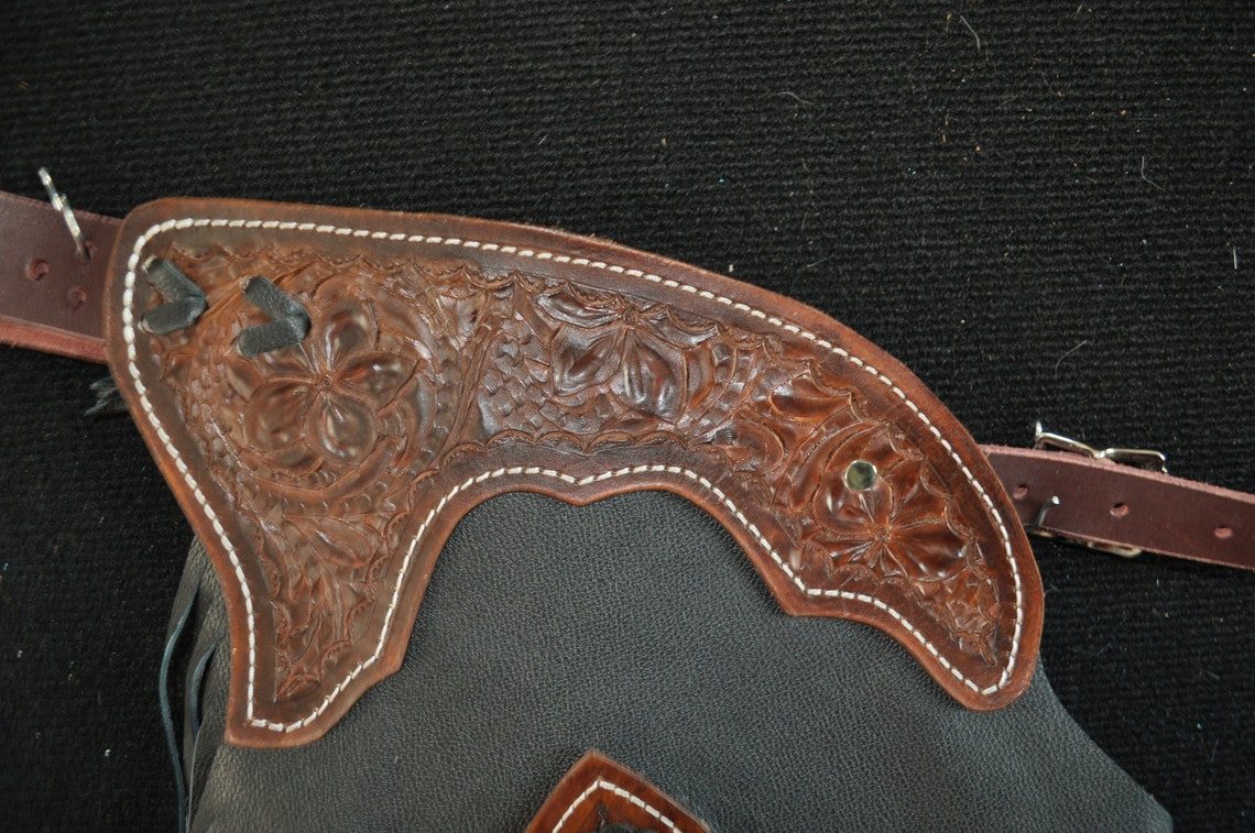 Custom Made Leather Shotgun Chaps/ New/r Bar K - Etsy