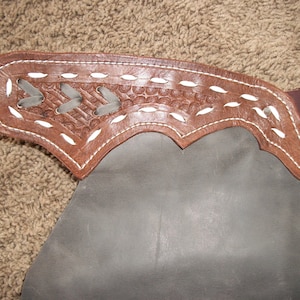 Custom Made Leather Shotgun Chaps/ Distressed/ New/r Bar K - Etsy