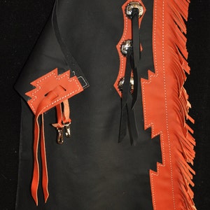 Custom Made Kid&#39;s Bronc/Bull Riding Chaps/ New/ Custom Leather/ Rodeo Chaps/R Bar K