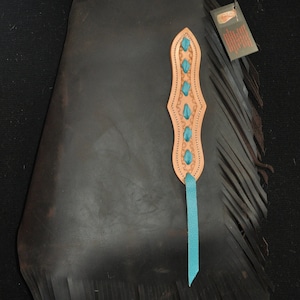 Custom Made Leather Chinks/New Chaps/Turquoise/R Bar K