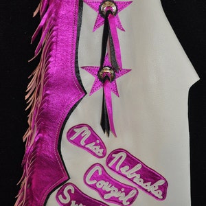 Custom Made Rodeo Royalty Chaps/ New/ Custom Leather/ Pink Rodeo Chaps/R Bar K
