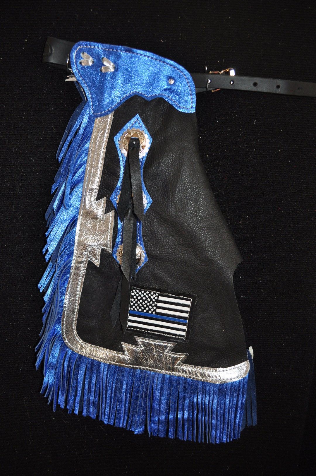 Custom Made Kid's Thin Blue Line Flag Rodeo Chaps/r Bar K - Etsy