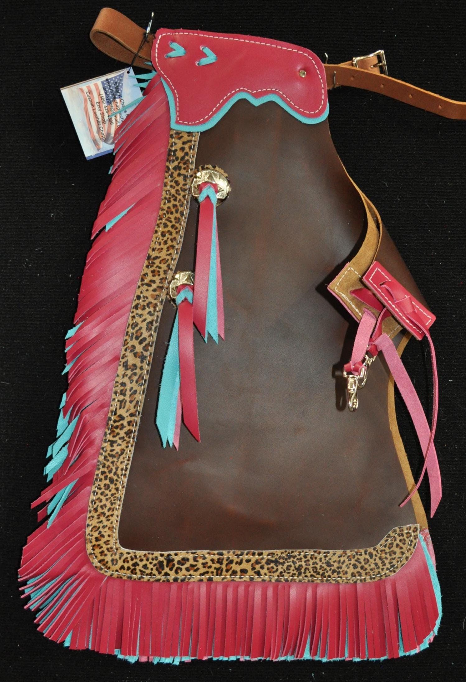Custom Made Leather Kid's Chaps/youth/toddler/new/cheetah Print/r Bar K ...