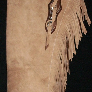 Custom Made Rough Out Leather Shotgun Chaps/ New/R Bar K