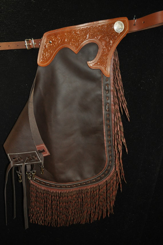 Ceinture Chinks Western Cuir Marron – Franges Et Outillage – Fabriqué Pakistan