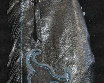 MADE in U.S.A. NOT PAKISTAN In Stock Now! Size 3/4T/Custom Made Leather Kids Chaps/Bull Skull Kids Chaps/R Bar K