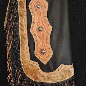 Custom Made Leather Chinks/New Chaps/ Floral Carved/R Bar K