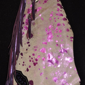 Custom Made Purple Acid Wash Hair On Cowhide Kid&#39;s Chaps/ Youth/ Toddler/ R Bar K
