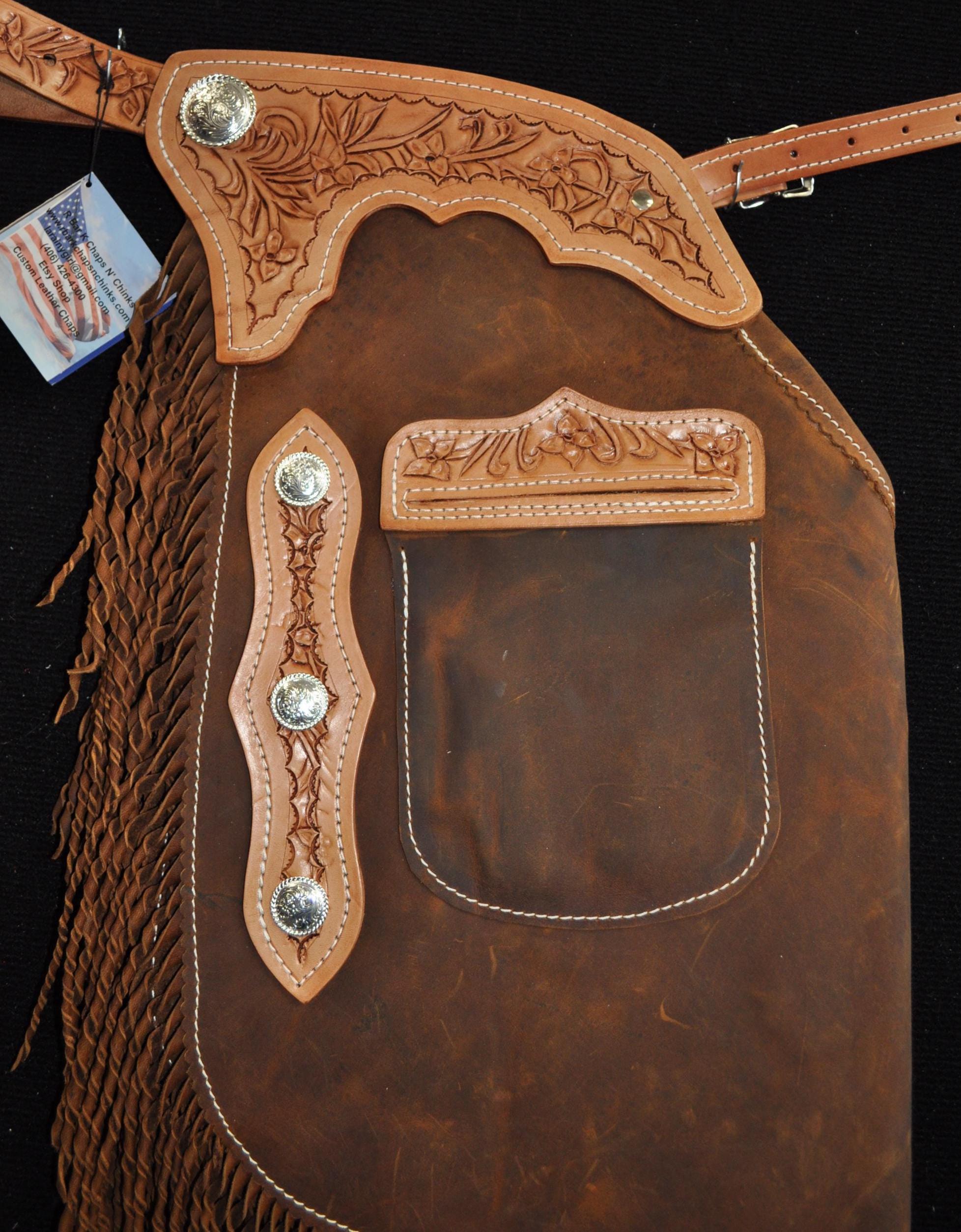 カスタムメイドレザーチンク/ニューチャップス/ディストレストブラウン 