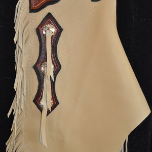 Custom Made Leather Chinks/New Chaps/Floral/R Bar K