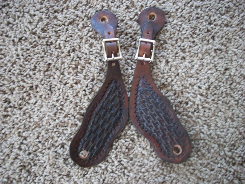 Hand Made Leather Spur StrapsR Bar K