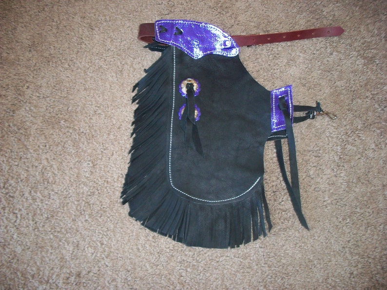 Custom Made Leather Youth ChinksNew Metallic PurpleR Bar K