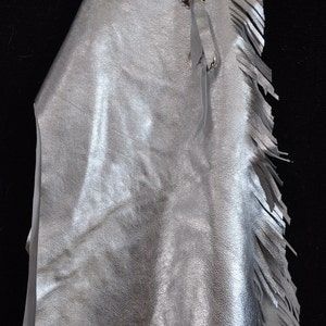 Custom Made Leather Kid&#39;s Rodeo Chaps /New/ Silver/R Bar K