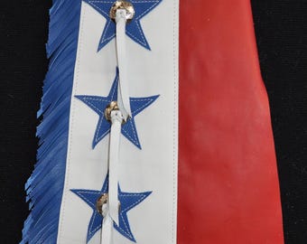 MADE in U.S.A. NOT PAKISTAN In Stock Now! Size 2T Custom Made Leather Kids Chaps/Patriotic Kids Chaps/R Bar K