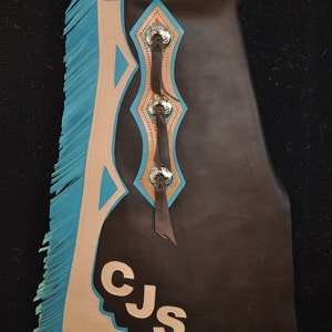 Custom Made Kid's Bronc/Bull Riding Chaps/ New/ Custom Leather/ Rodeo Chaps/R Bar K/Personalized