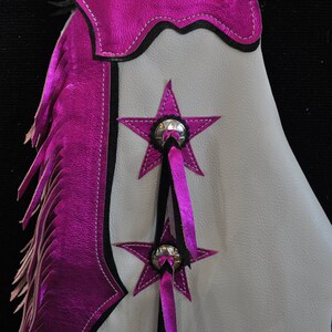 Custom Made Rodeo Royalty Chaps/ New/ Custom Leather/ Pink Rodeo Chaps ...