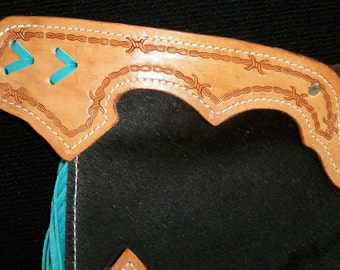 Custom Made Leather Chinks/new Chaps/ Hair on Cowhide/turquoise/r