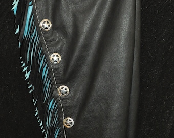 Custom Made Leather Shotgun Chaps/ New/R Bar K