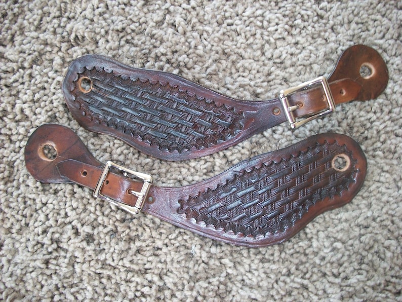Hand Made Leather Spur StrapsR Bar K