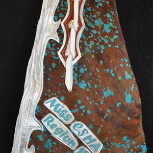 Custom Made Rodeo Royalty Chaps/ New/ Custom Leather/ Turquoise Acid ...