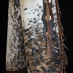 Custom Made Leather Chinks/New Chaps/ Exotic Hair On Hide/R Bar K