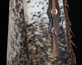 Custom Made Leather Chinks/New Chaps/ Exotic Hair On Hide/R Bar K