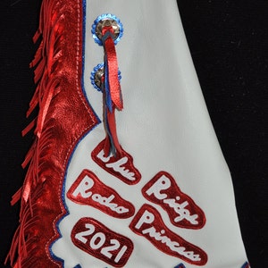 Custom Made Kid&#39;s Rodeo Princess Chaps/ New/ Custom Leather/ Patriotic Rodeo Chaps/R Bar K
