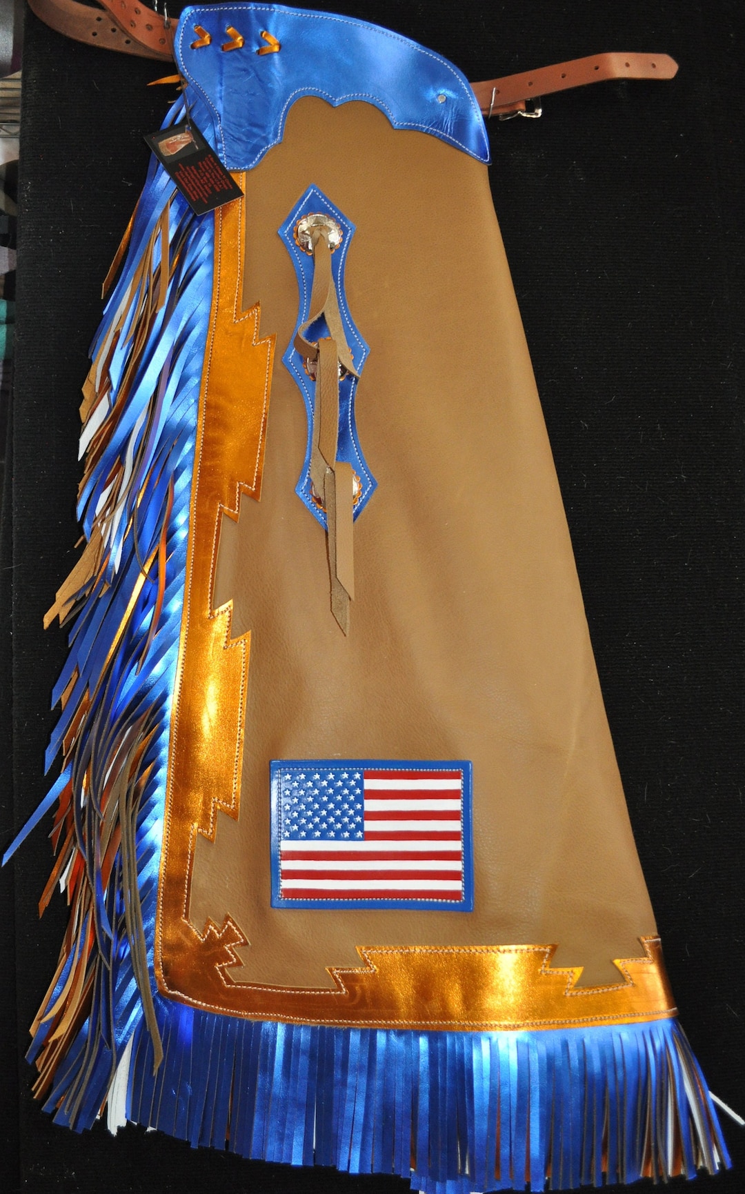 Custom Made Patriotic Chaps/ New/ Custom Leather/ Rodeo Chaps/r Bar K ...