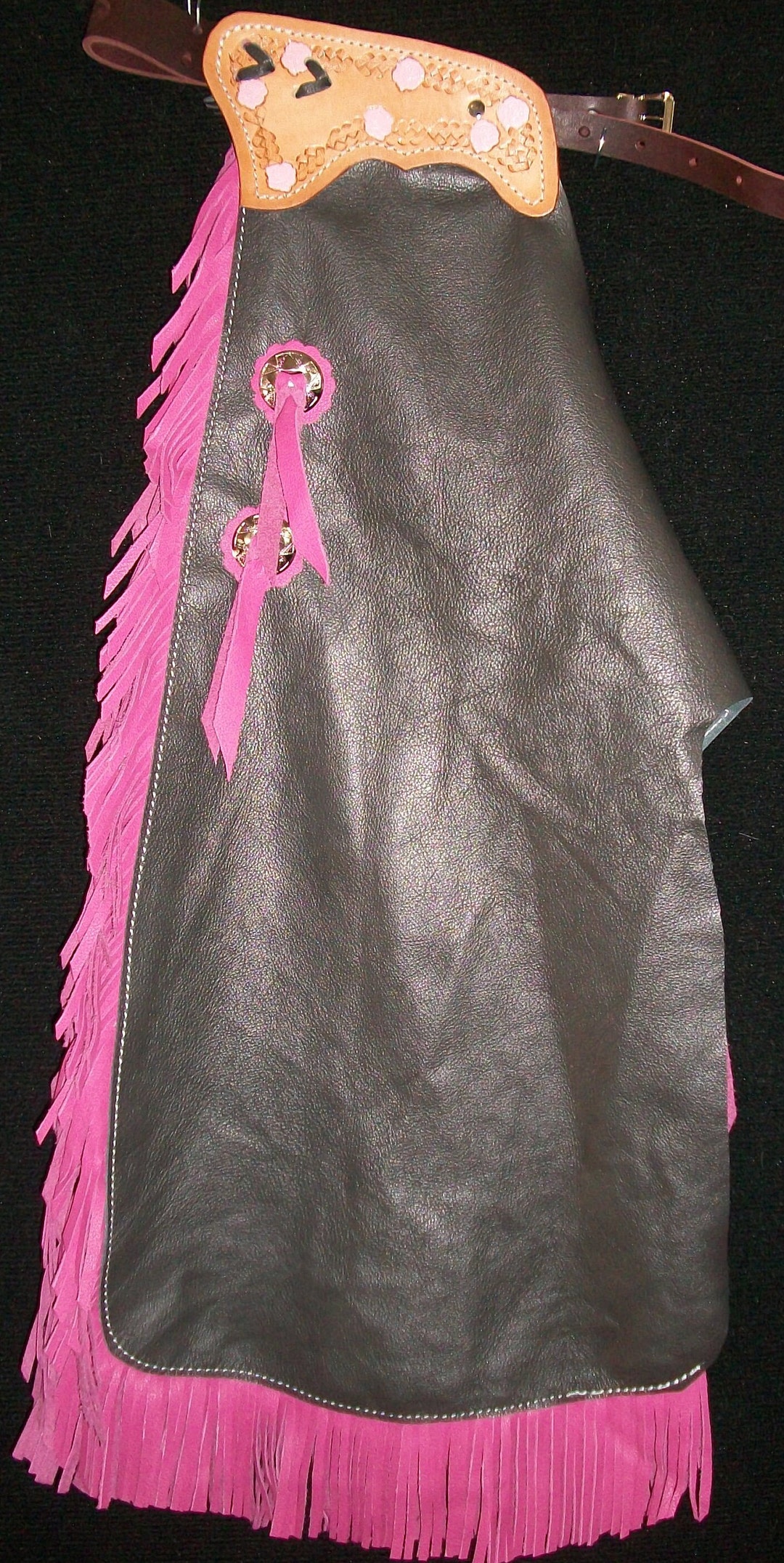 Custom Made Leather Kid's Rodeo Chaps /new/ Pink/r Bar K - Etsy