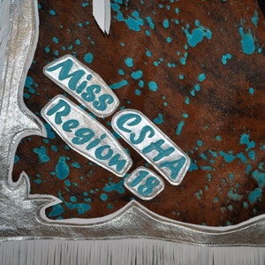 Custom Made Rodeo Royalty Chaps/ New/ Custom Leather/ Turquoise Acid ...