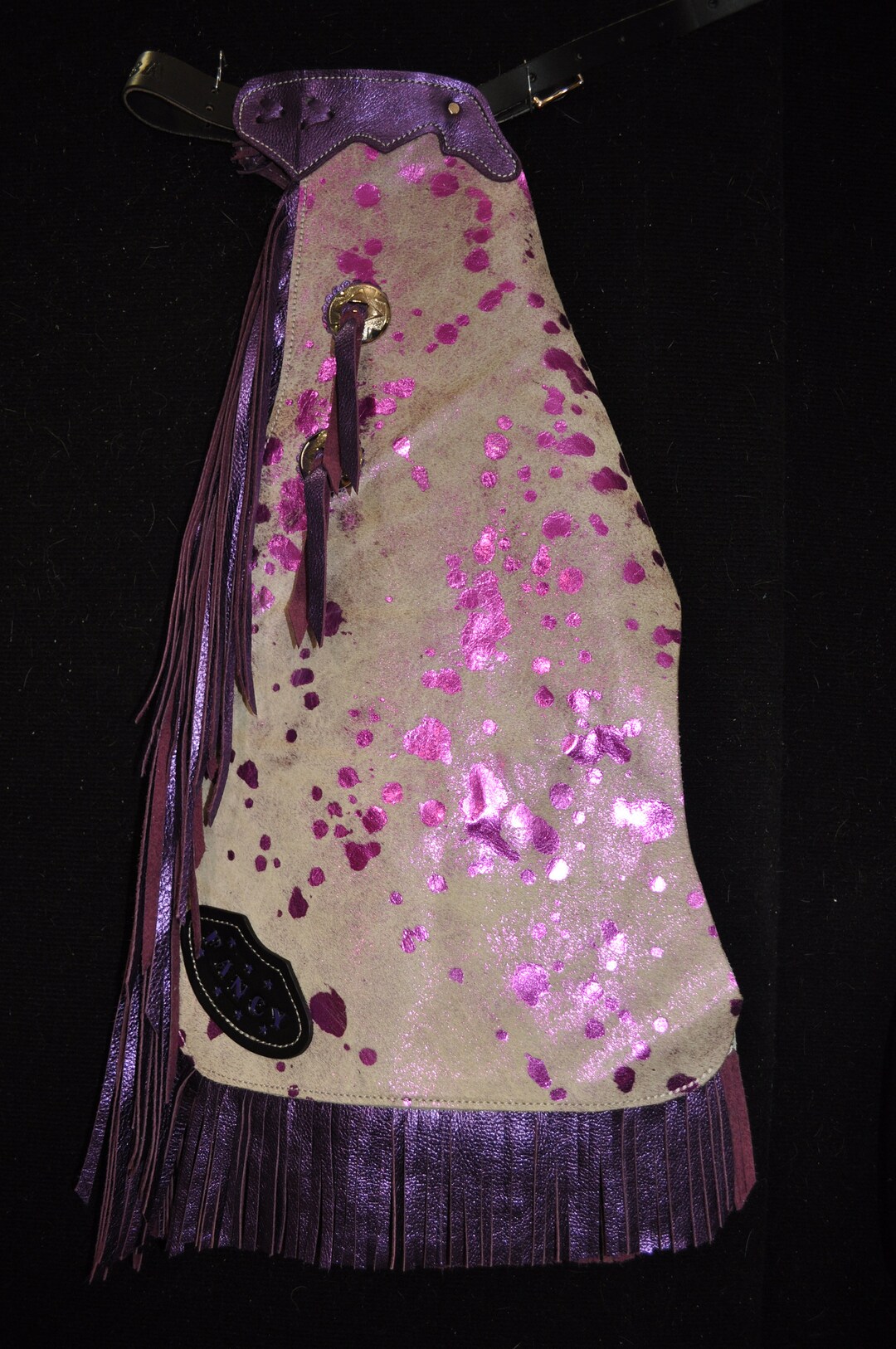 Custom Made Purple Acid Wash Hair on Cowhide Kid's Chaps/ - Etsy