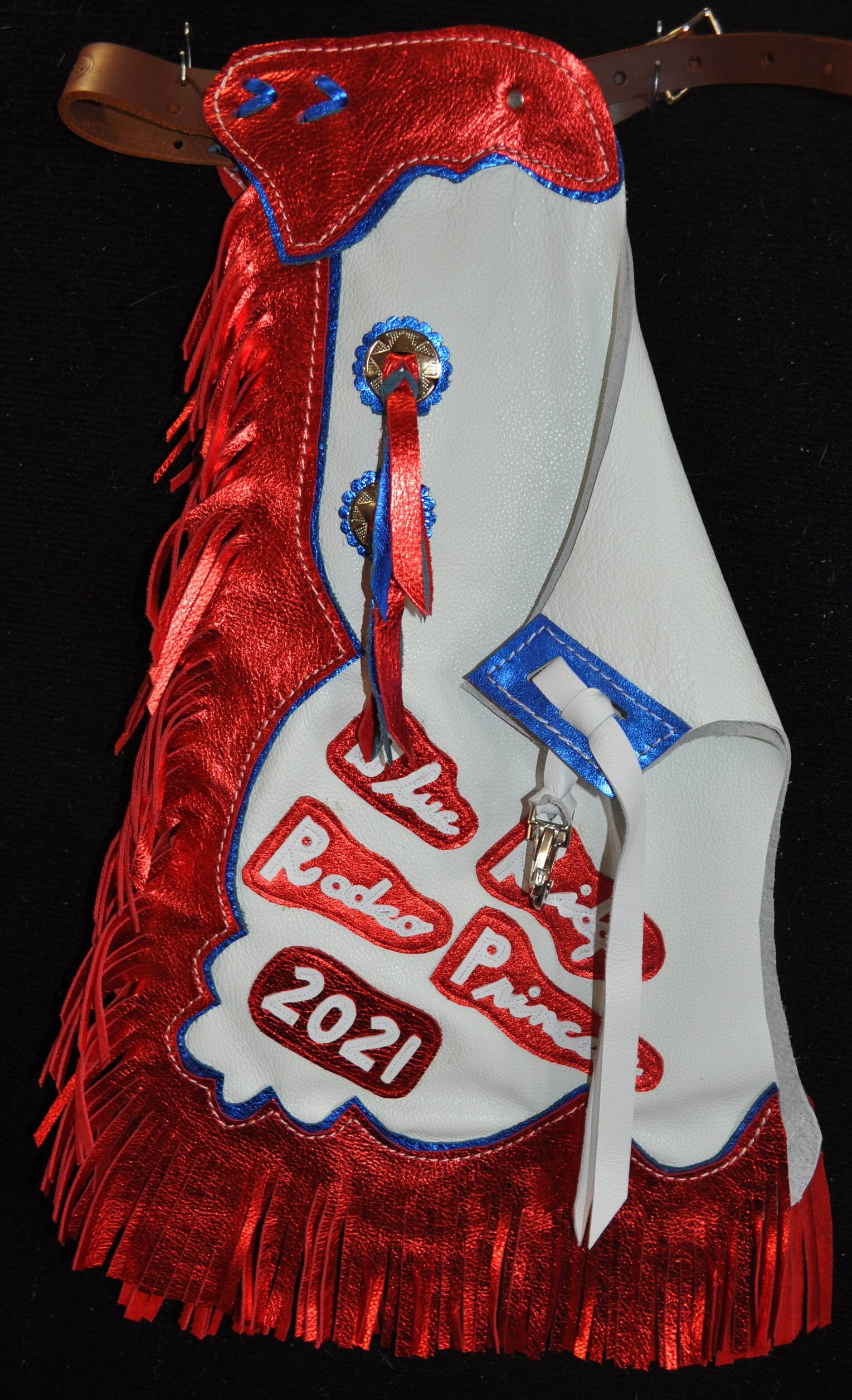 Custom Made Rodeo Royalty Chaps/ New/ Custom Leather/ Patriotic Rodeo ...