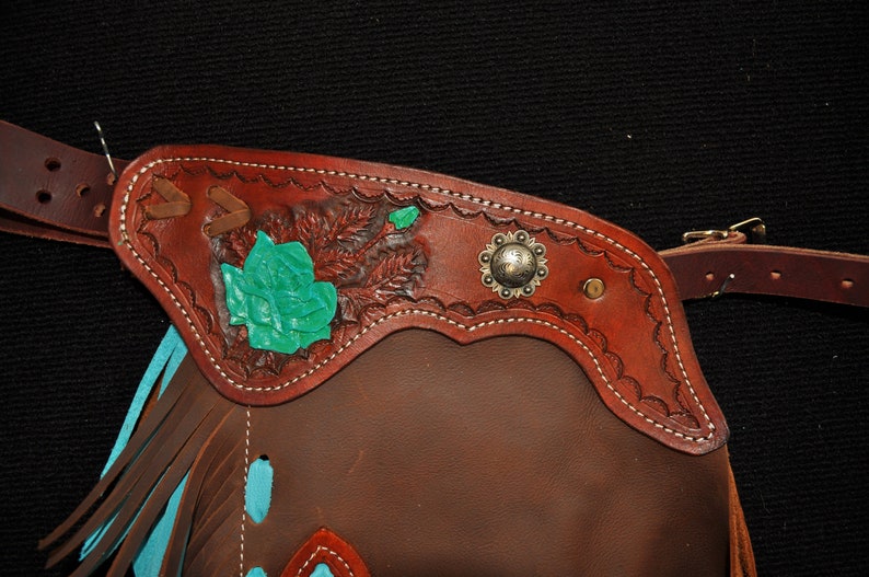 Custom Made Leather Chinks/new Chaps/ Turquoise/floral/r Bar K - Etsy