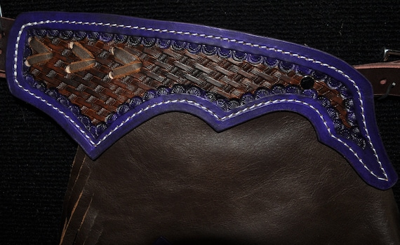 Chaps en cuir blanc à franges faites main | Jambières de