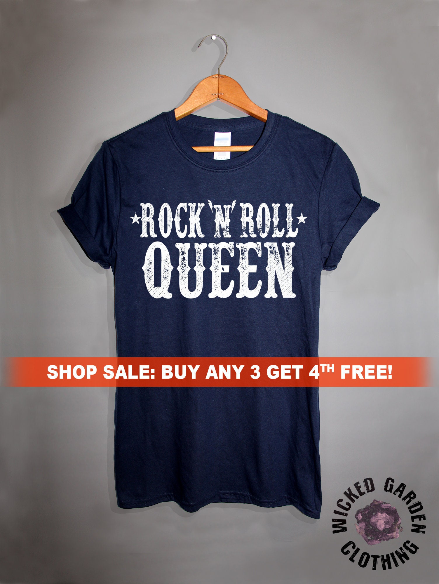 Rock N' Roll Queen T-shirt Men's and Ladies | Etsy