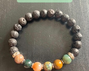 Handmade healing stone diffuser bracelet