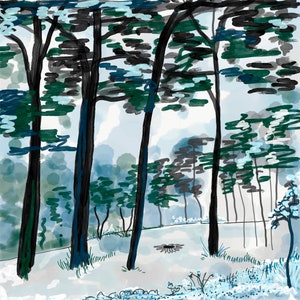 Japan Style Karte, Japanische Kunst Karte, Weihnachtskarte, Baum Print